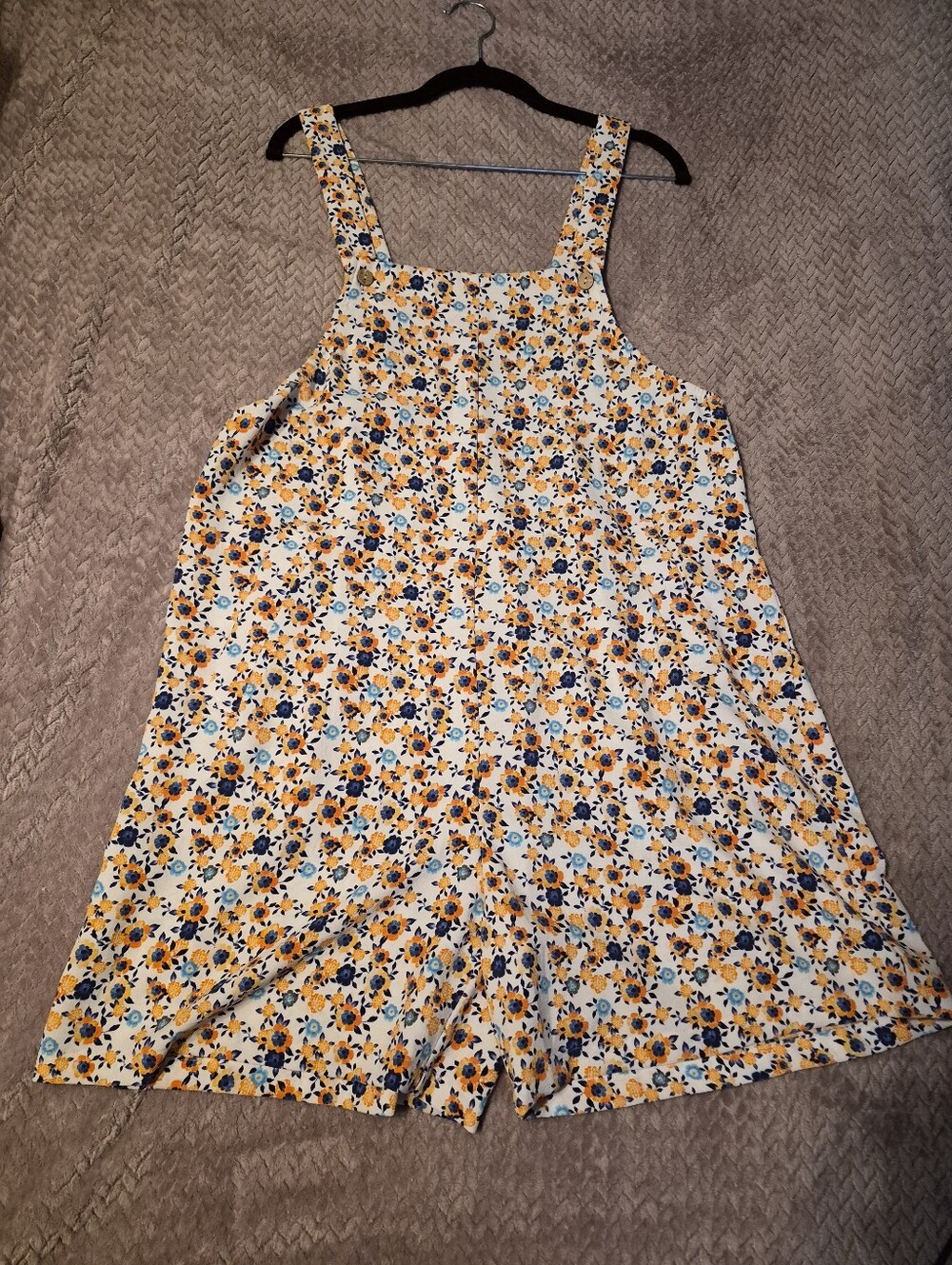 Women's Lepunnuo White Floral Loose Fit Sleeveless Button-Strap Romper Med. NWOT - Picture 7 of 11